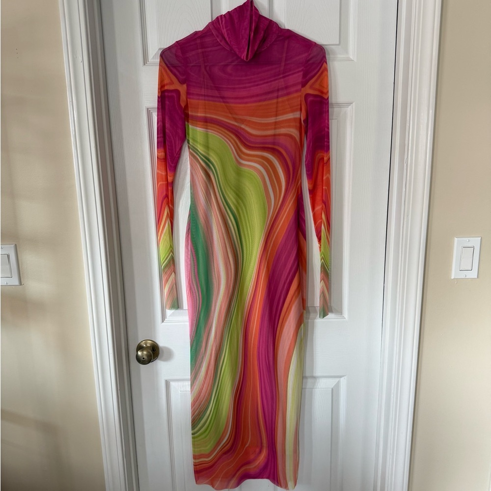 AFRM Vibrant Swirl Long Sleeve Dress - Picture 2 of 3
